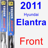 Front Wiper Blade Pack for 2011 Hyundai Elantra - Vision Saver