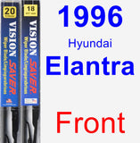 Front Wiper Blade Pack for 1996 Hyundai Elantra - Vision Saver