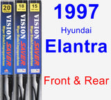 Front & Rear Wiper Blade Pack for 1997 Hyundai Elantra - Vision Saver