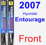 Front Wiper Blade Pack for 2007 Hyundai Entourage - Vision Saver