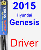 Driver Wiper Blade for 2015 Hyundai Genesis - Vision Saver