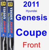 Front Wiper Blade Pack for 2011 Hyundai Genesis Coupe - Vision Saver