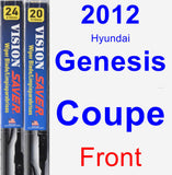 Front Wiper Blade Pack for 2012 Hyundai Genesis Coupe - Vision Saver