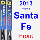 Front Wiper Blade Pack for 2013 Hyundai Santa Fe - Vision Saver