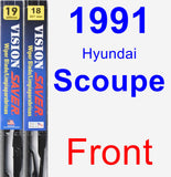 Front Wiper Blade Pack for 1991 Hyundai Scoupe - Vision Saver