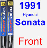 Front Wiper Blade Pack for 1991 Hyundai Sonata - Vision Saver