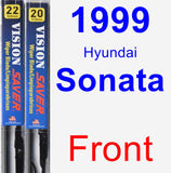 Front Wiper Blade Pack for 1999 Hyundai Sonata - Vision Saver