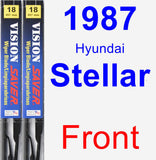 Front Wiper Blade Pack for 1987 Hyundai Stellar - Vision Saver