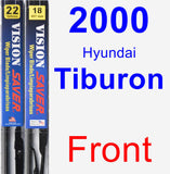 Front Wiper Blade Pack for 2000 Hyundai Tiburon - Vision Saver