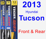 Front & Rear Wiper Blade Pack for 2013 Hyundai Tucson - Vision Saver