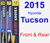 Front & Rear Wiper Blade Pack for 2015 Hyundai Tucson - Vision Saver