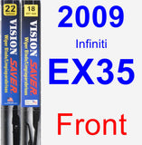 Front Wiper Blade Pack for 2009 Infiniti EX35 - Vision Saver