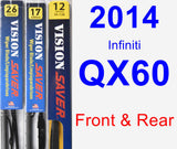 Front & Rear Wiper Blade Pack for 2014 Infiniti QX60 - Vision Saver