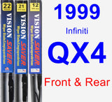 Front & Rear Wiper Blade Pack for 1999 Infiniti QX4 - Vision Saver