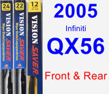 Front & Rear Wiper Blade Pack for 2005 Infiniti QX56 - Vision Saver