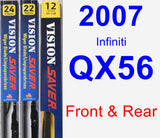 Front & Rear Wiper Blade Pack for 2007 Infiniti QX56 - Vision Saver