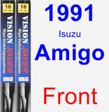 Front Wiper Blade Pack for 1991 Isuzu Amigo - Vision Saver