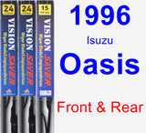 Front & Rear Wiper Blade Pack for 1996 Isuzu Oasis - Vision Saver