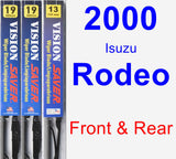 Front & Rear Wiper Blade Pack for 2000 Isuzu Rodeo - Vision Saver