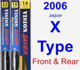 Front & Rear Wiper Blade Pack for 2006 Jaguar X-Type - Vision Saver