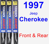 Front & Rear Wiper Blade Pack for 1997 Jeep Cherokee - Vision Saver