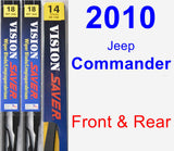 Front & Rear Wiper Blade Pack for 2010 Jeep Commander - Vision Saver