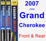 Front & Rear Wiper Blade Pack for 2007 Jeep Grand Cherokee - Vision Saver