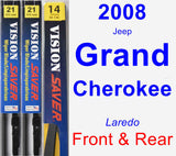 Front & Rear Wiper Blade Pack for 2008 Jeep Grand Cherokee - Vision Saver