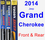 Front & Rear Wiper Blade Pack for 2014 Jeep Grand Cherokee - Vision Saver