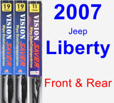 Front & Rear Wiper Blade Pack for 2007 Jeep Liberty - Vision Saver