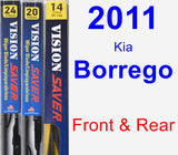 Front & Rear Wiper Blade Pack for 2011 Kia Borrego - Vision Saver