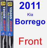 Front Wiper Blade Pack for 2011 Kia Borrego - Vision Saver