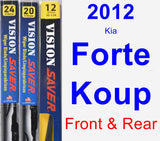 Front & Rear Wiper Blade Pack for 2012 Kia Forte Koup - Vision Saver