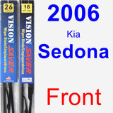 Front Wiper Blade Pack for 2006 Kia Sedona - Vision Saver