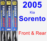 Front & Rear Wiper Blade Pack for 2005 Kia Sorento - Vision Saver