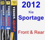 Front & Rear Wiper Blade Pack for 2012 Kia Sportage - Vision Saver