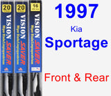 Front & Rear Wiper Blade Pack for 1997 Kia Sportage - Vision Saver