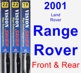 Front & Rear Wiper Blade Pack for 2001 Land Rover Range Rover - Vision Saver