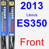 Front Wiper Blade Pack for 2013 Lexus ES350 - Vision Saver