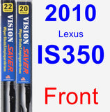 Front Wiper Blade Pack for 2010 Lexus IS350 - Vision Saver