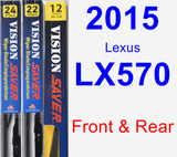 Front & Rear Wiper Blade Pack for 2015 Lexus LX570 - Vision Saver