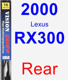 Rear Wiper Blade for 2000 Lexus RX300 - Vision Saver