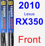 Front Wiper Blade Pack for 2010 Lexus RX350 - Vision Saver