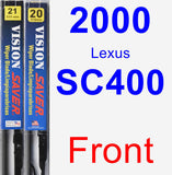 Front Wiper Blade Pack for 2000 Lexus SC400 - Vision Saver