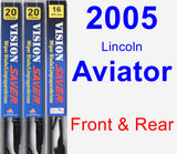 Front & Rear Wiper Blade Pack for 2005 Lincoln Aviator - Vision Saver