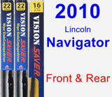 Front & Rear Wiper Blade Pack for 2010 Lincoln Navigator - Vision Saver