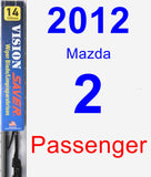 Passenger Wiper Blade for 2012 Mazda 2 - Vision Saver