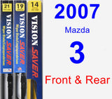 Front & Rear Wiper Blade Pack for 2007 Mazda 3 - Vision Saver