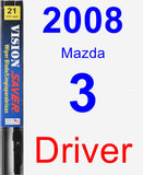 Driver Wiper Blade for 2008 Mazda 3 - Vision Saver