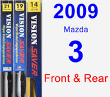 Front & Rear Wiper Blade Pack for 2009 Mazda 3 - Vision Saver